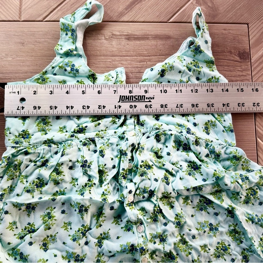 Abercrombie & Fitch Aqua Floral Babydoll Mini Dress/Tunic - Size Small ⭐🌼 - Picture 6 of 9